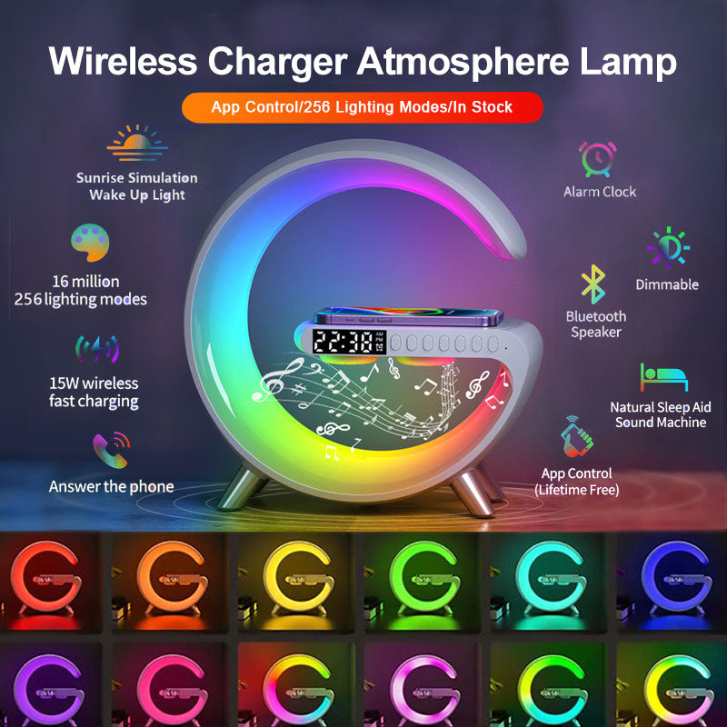 GlowBeats: 2023's Smart G-Shaped LED Speaker Lamp with App Control